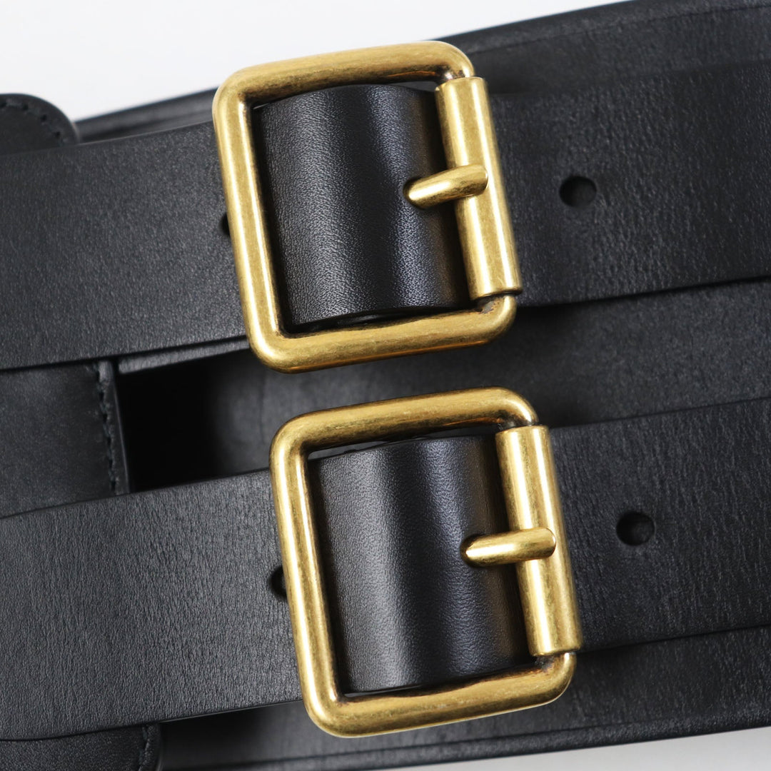 Christian Dior belt B0098CMIV Main: Leather black D-WAIST Maxi Women Used Authentic