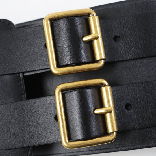 Christian Dior belt B0098CMIV Main: Leather black D-WAIST Maxi Women Used Authentic