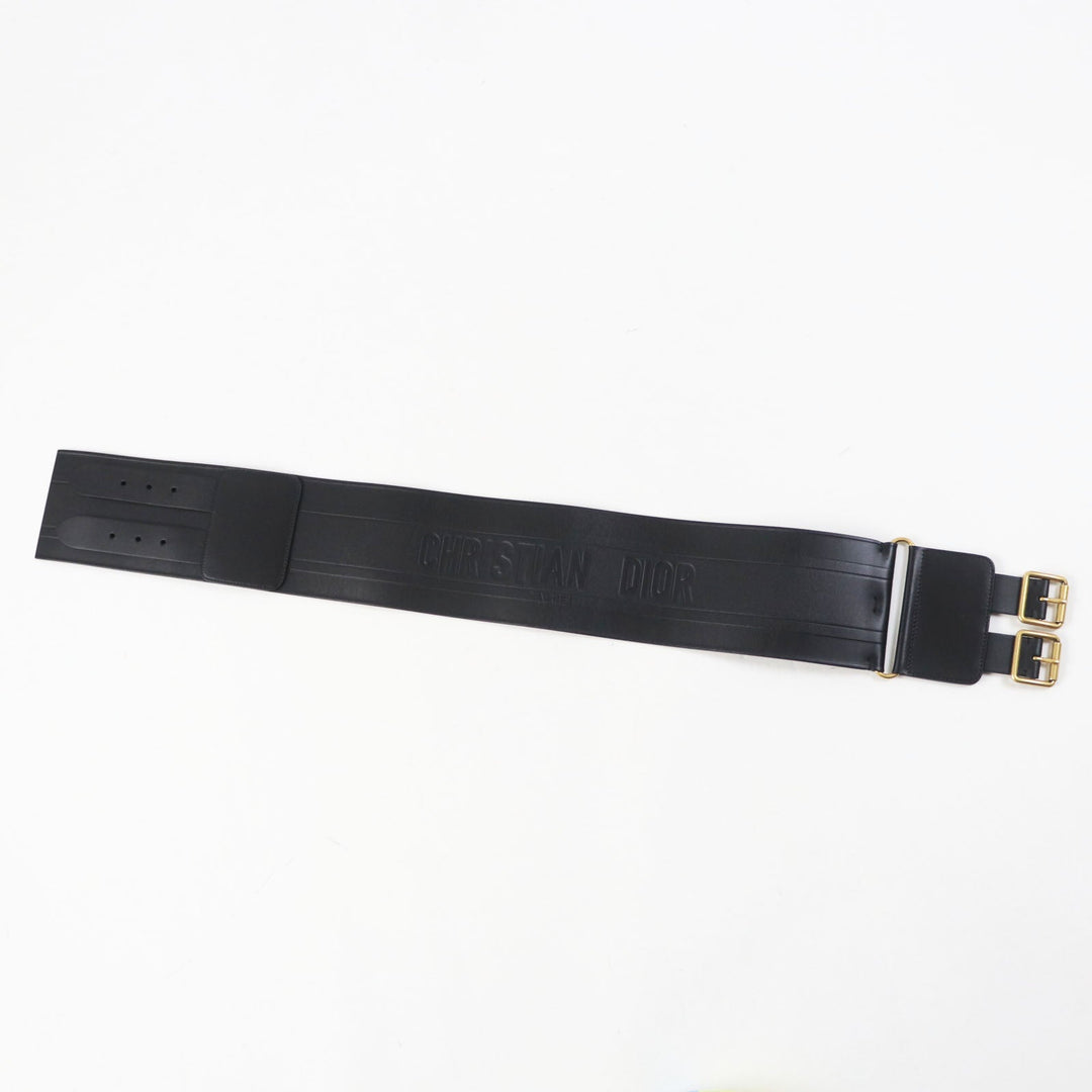 Christian Dior belt B0098CMIV Main: Leather black D-WAIST Maxi Women Used Authentic