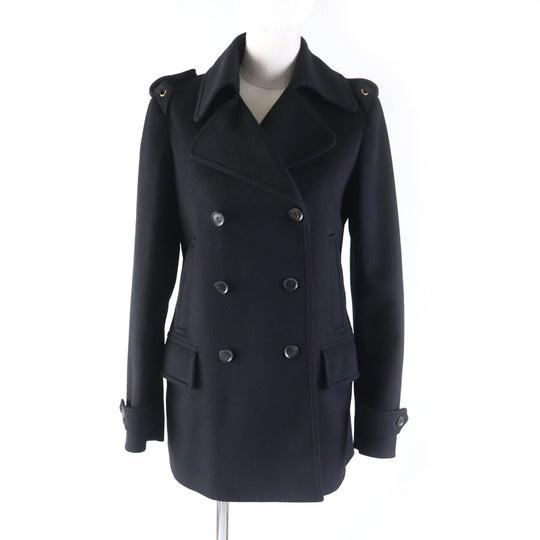 GUCCI coat 325072 Outer: 100% wool, Lining: 100% rayon black Women 38 Used Authentic