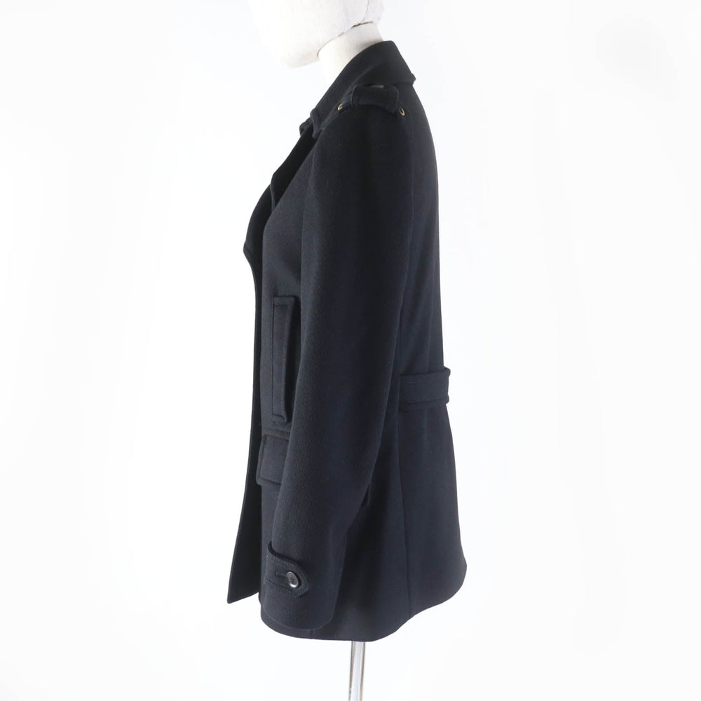 GUCCI coat 325072 Outer: 100% wool, Lining: 100% rayon black Women 38 Used Authentic