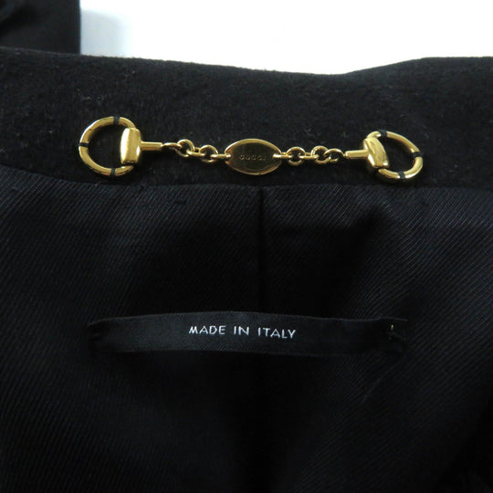 GUCCI coat 325072 Outer: 100% wool, Lining: 100% rayon black Women 38 Used Authentic