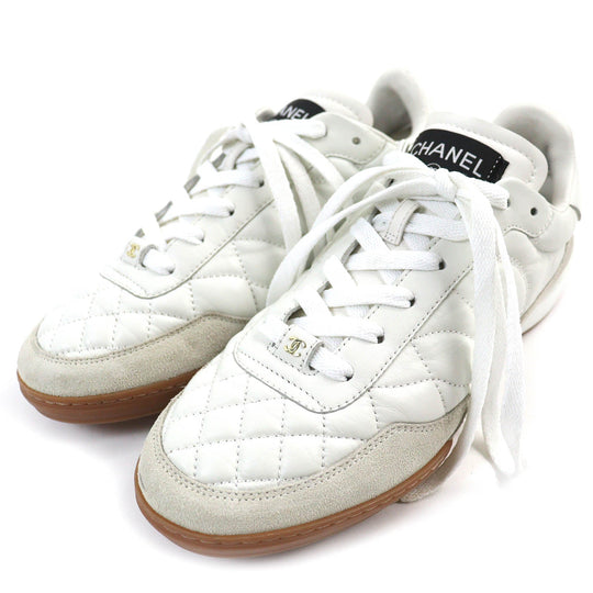 CHANEL sneakers G45335 Main: Leather, Part: Suede leather White gray mens 40 Used Authentic