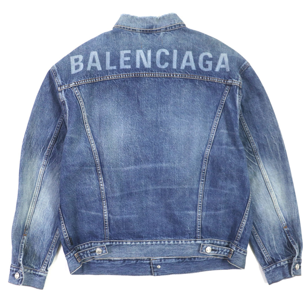BALENCIAGA Denim Jacket 557351 Main: 100% cotton blue mens 44 Used Authentic