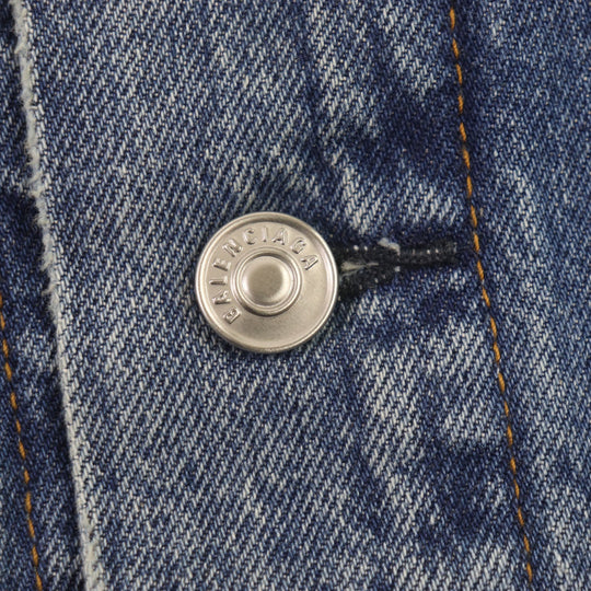 BALENCIAGA Denim Jacket 557351 Main: 100% cotton blue mens 44 Used Authentic