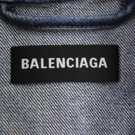 BALENCIAGA Denim Jacket 557351 Main: 100% cotton blue mens 44 Used Authentic