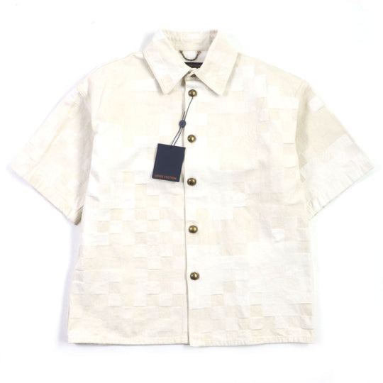 LOUIS VUITTON Denim Jacket 1AFQZO Main: 100% cotton light beige Damier mens S Used Authentic