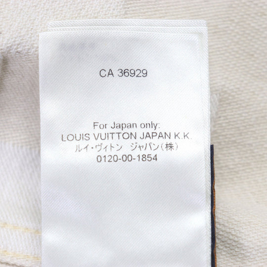 LOUIS VUITTON Denim Jacket 1AFQZO Main: 100% cotton light beige Damier mens S Used Authentic