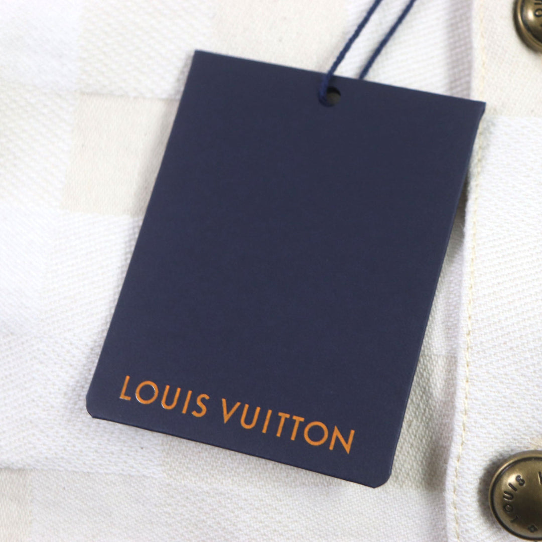 LOUIS VUITTON Denim Jacket 1AFQZO Main: 100% cotton light beige Damier mens S Used Authentic