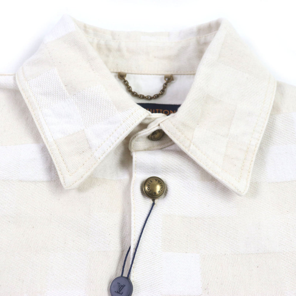 LOUIS VUITTON Denim Jacket 1AFQZO Main: 100% cotton light beige Damier mens S Used Authentic