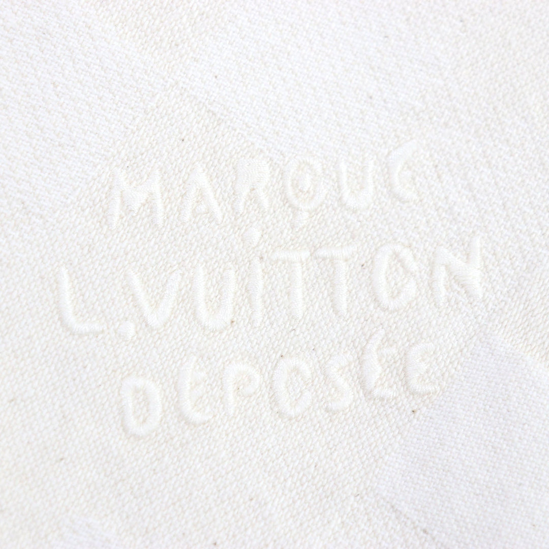LOUIS VUITTON Denim Jacket 1AFQZO Main: 100% cotton light beige Damier mens S Used Authentic