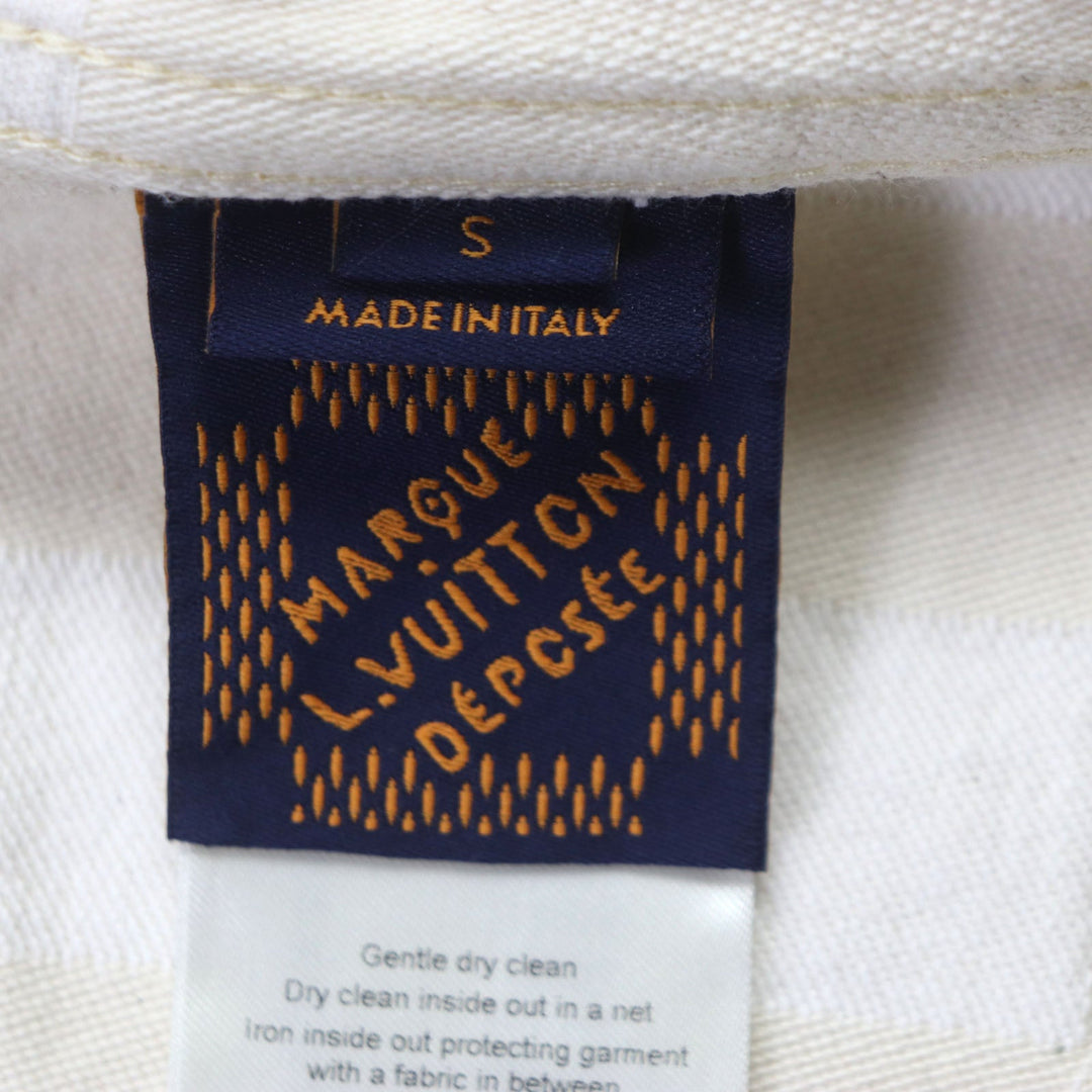 LOUIS VUITTON Denim Jacket 1AFQZO Main: 100% cotton light beige Damier mens S Used Authentic