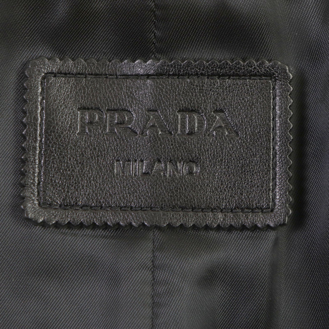 PRADA Leather coat UPS564 Outer: Lamb leather, Lining: 100% rayon yellow mens S Used Authentic