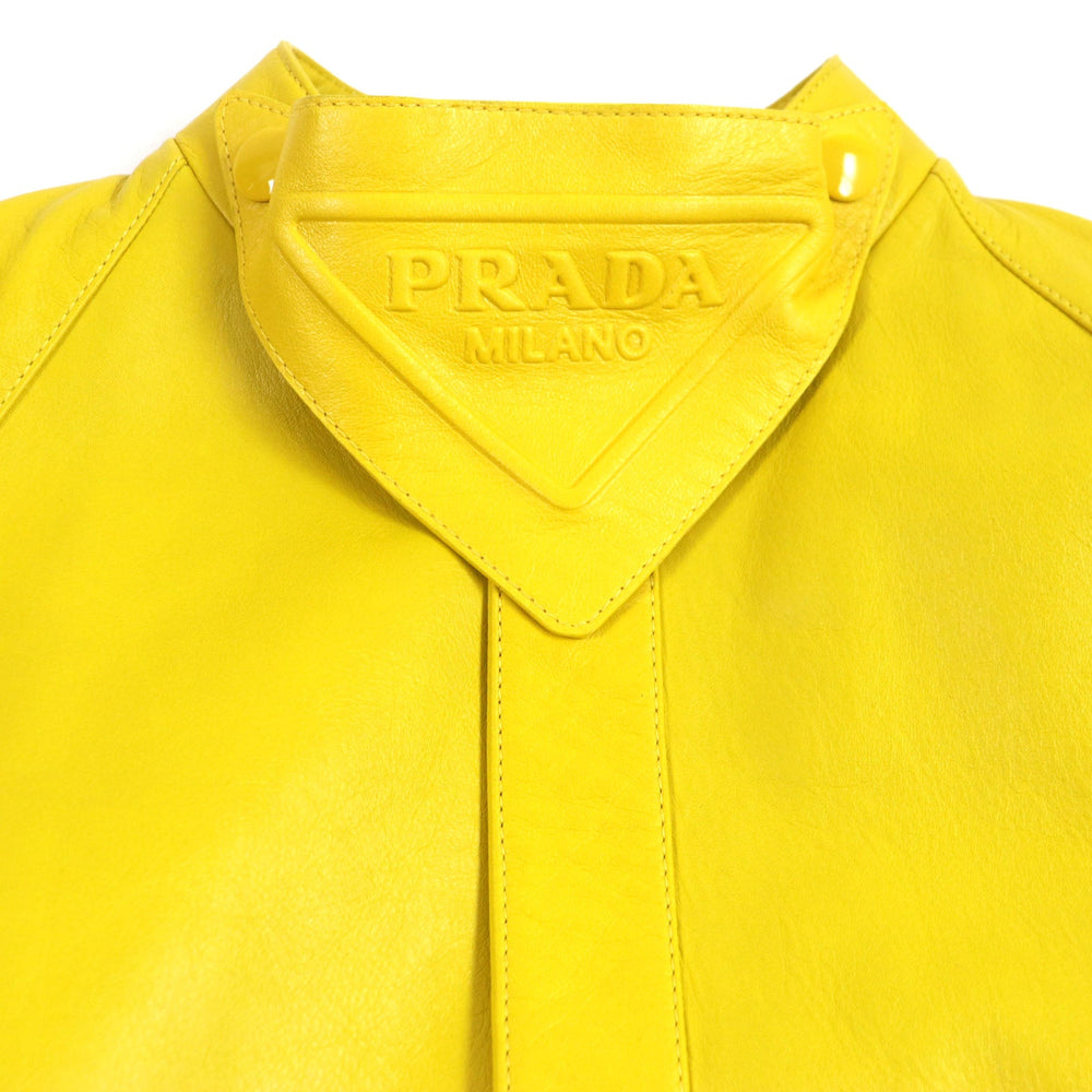 PRADA Leather coat UPS564 Outer: Lamb leather, Lining: 100% rayon yellow mens S Used Authentic