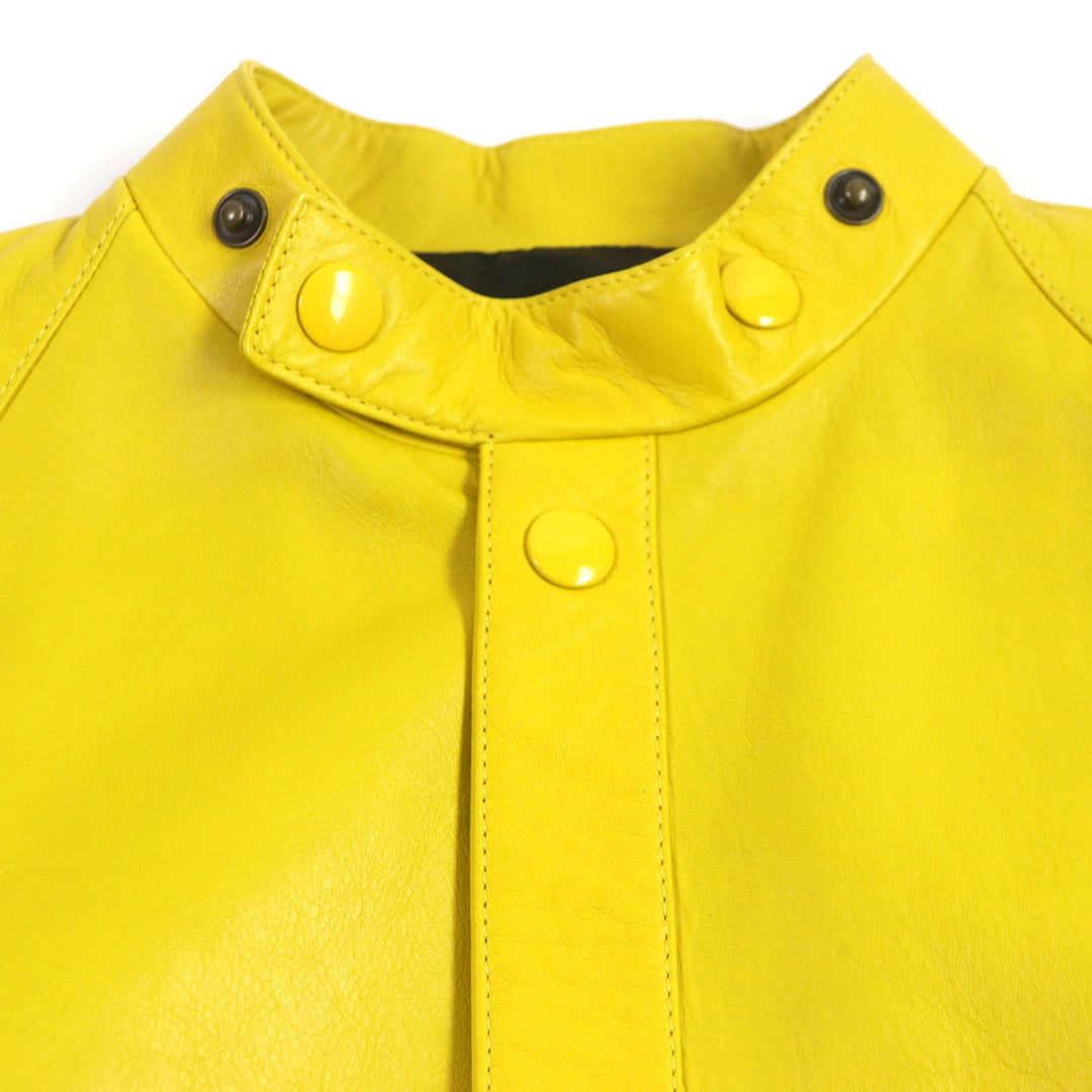 PRADA Leather coat UPS564 Outer: Lamb leather, Lining: 100% rayon yellow mens S Used Authentic
