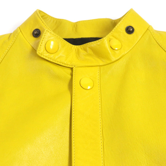 PRADA Leather coat UPS564 Outer: Lamb leather, Lining: 100% rayon yellow mens S Used Authentic