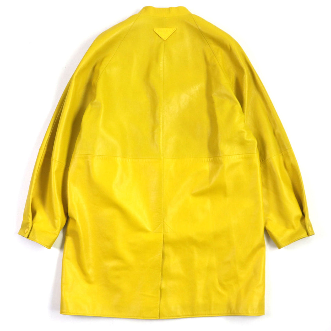 PRADA Leather coat UPS564 Outer: Lamb leather, Lining: 100% rayon yellow mens S Used Authentic