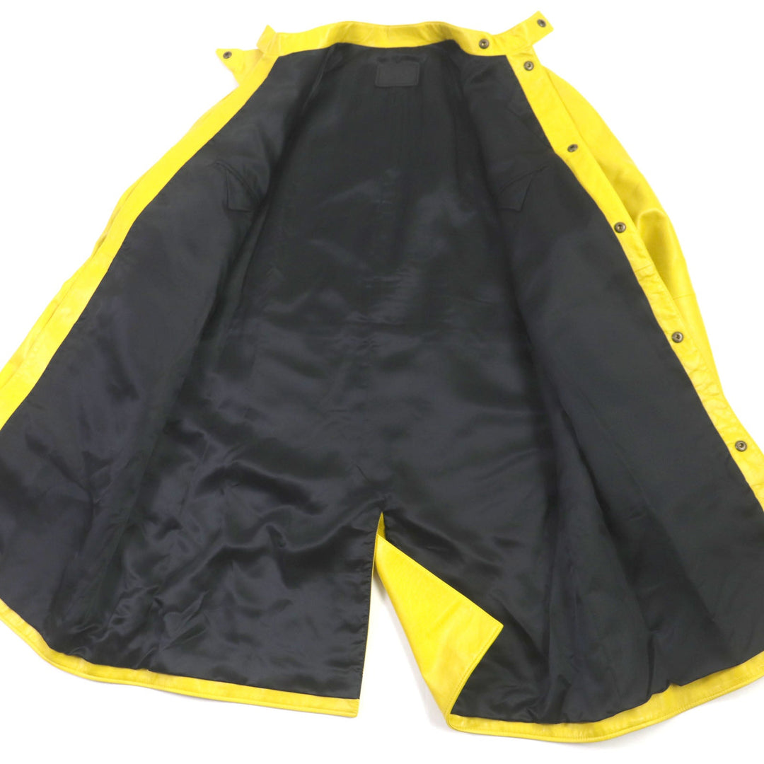 PRADA Leather coat UPS564 Outer: Lamb leather, Lining: 100% rayon yellow mens S Used Authentic
