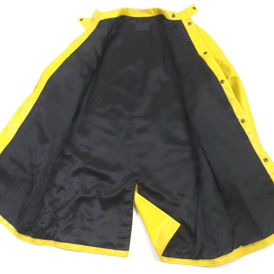 PRADA Leather coat UPS564 Outer: Lamb leather, Lining: 100% rayon yellow mens S Used Authentic