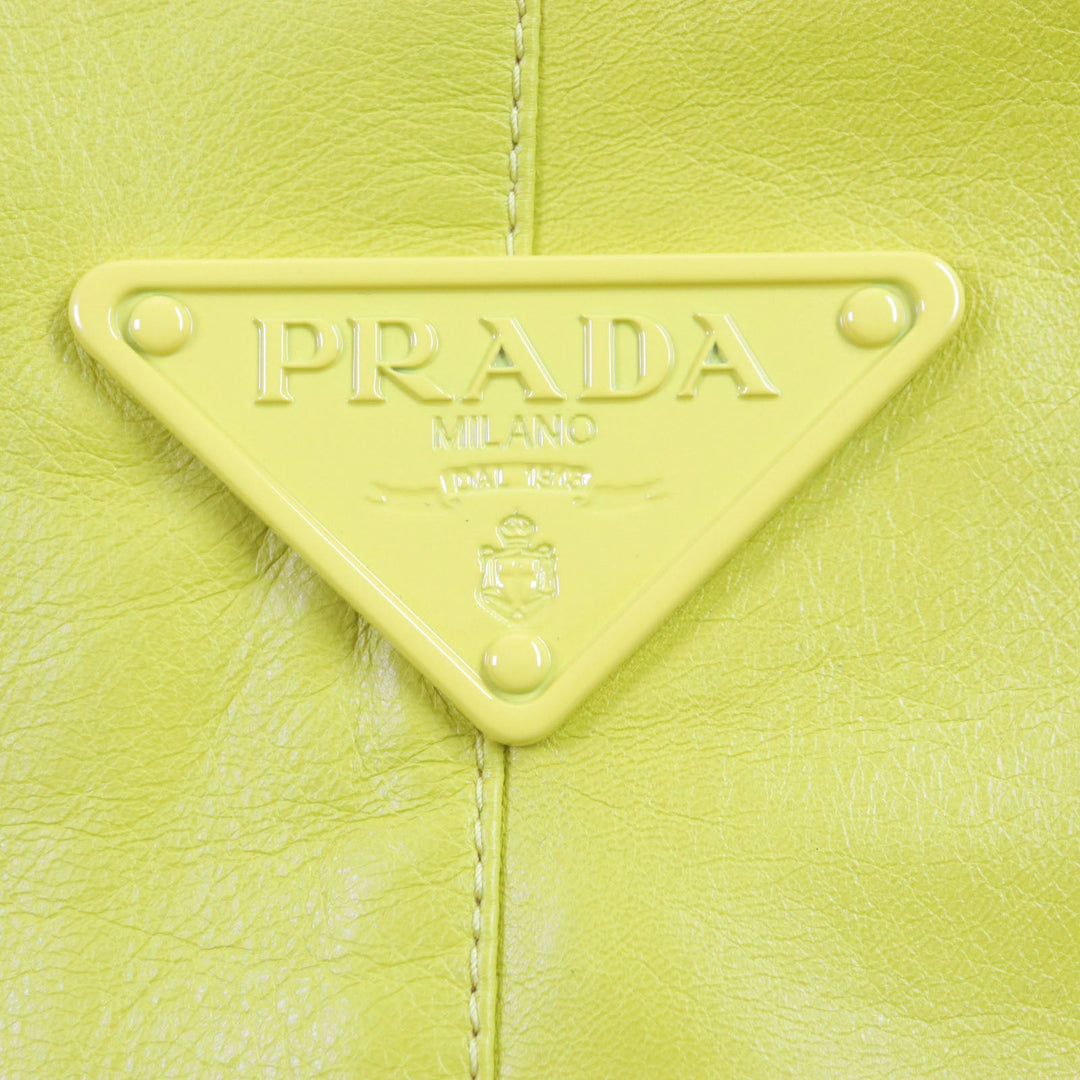 PRADA Leather coat UPS564 Outer: Lamb leather, Lining: 100% rayon yellow mens S Used Authentic