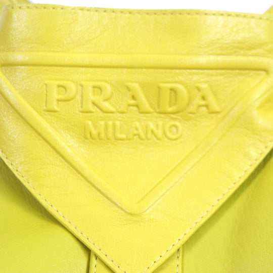 PRADA Leather coat UPS564 Outer: Lamb leather, Lining: 100% rayon yellow mens S Used Authentic