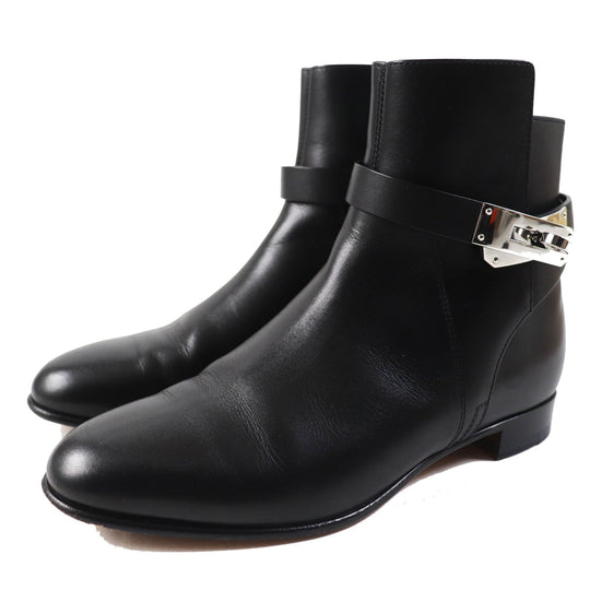 HERMES short boots Main: Leather black Neo Women 35 Used Authentic