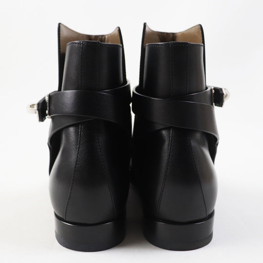 HERMES short boots Main: Leather black Neo Women 35 Used Authentic
