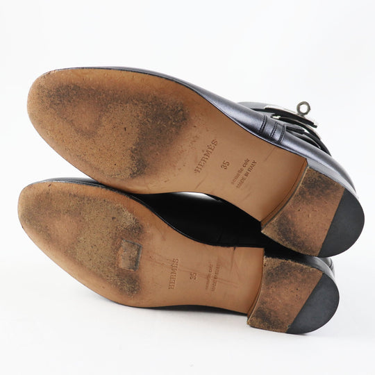 HERMES short boots Main: Leather black Neo Women 35 Used Authentic