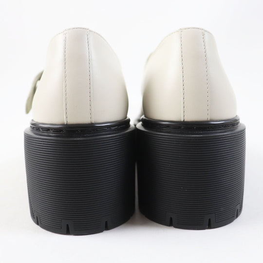 HERMES Leather shoes Main: Leather, Part: Rubber Ivory black Hoxton H Cadenas Women 35 1/2 Used Authentic