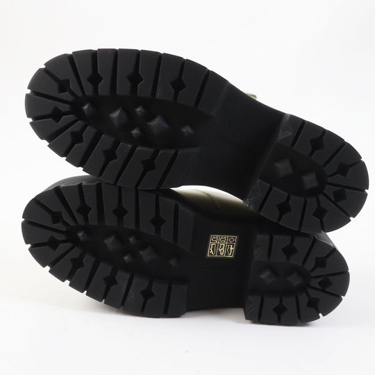 HERMES Leather shoes Main: Leather, Part: Rubber Ivory black Hoxton H Cadenas Women 35 1/2 Used Authentic
