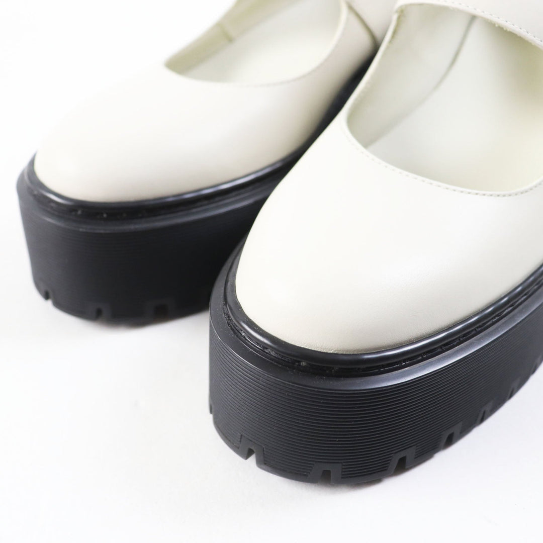 HERMES Leather shoes Main: Leather, Part: Rubber Ivory black Hoxton H Cadenas Women 35 1/2 Used Authentic