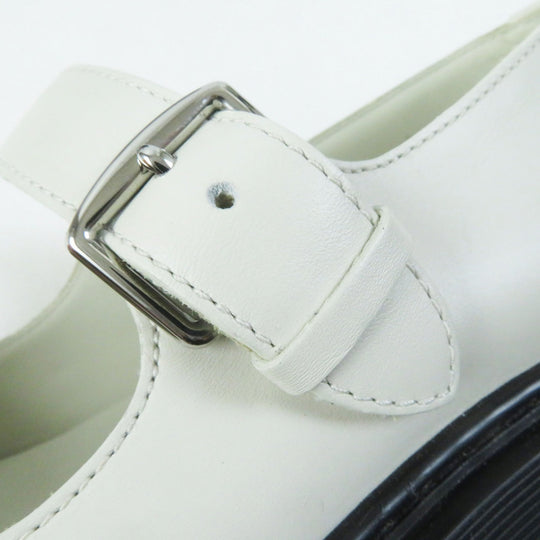 HERMES Leather shoes Main: Leather, Part: Rubber Ivory black Hoxton H Cadenas Women 35 1/2 Used Authentic