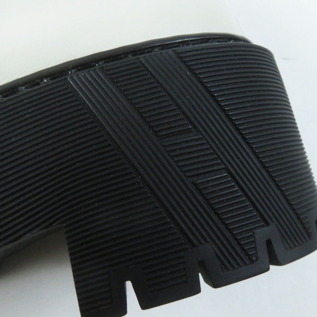 HERMES Leather shoes Main: Leather, Part: Rubber Ivory black Hoxton H Cadenas Women 35 1/2 Used Authentic