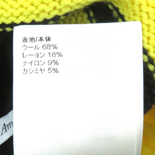 LOUIS VUITTON knit Main: 68% wool, 18% rayon, 9% nylon, 5% cashmere Black yellow Amen Break LV Intarsia Football mens XL Used Authentic