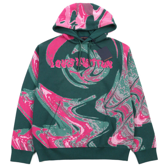 LOUIS VUITTON Hoodie HPN33W Main: 100% cotton Green type Pink all-over pattern mens M Used Authentic