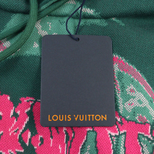 LOUIS VUITTON Hoodie HPN33W Main: 100% cotton Green type Pink all-over pattern mens M Used Authentic