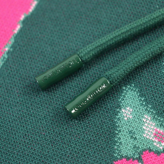 LOUIS VUITTON Hoodie HPN33W Main: 100% cotton Green type Pink all-over pattern mens M Used Authentic
