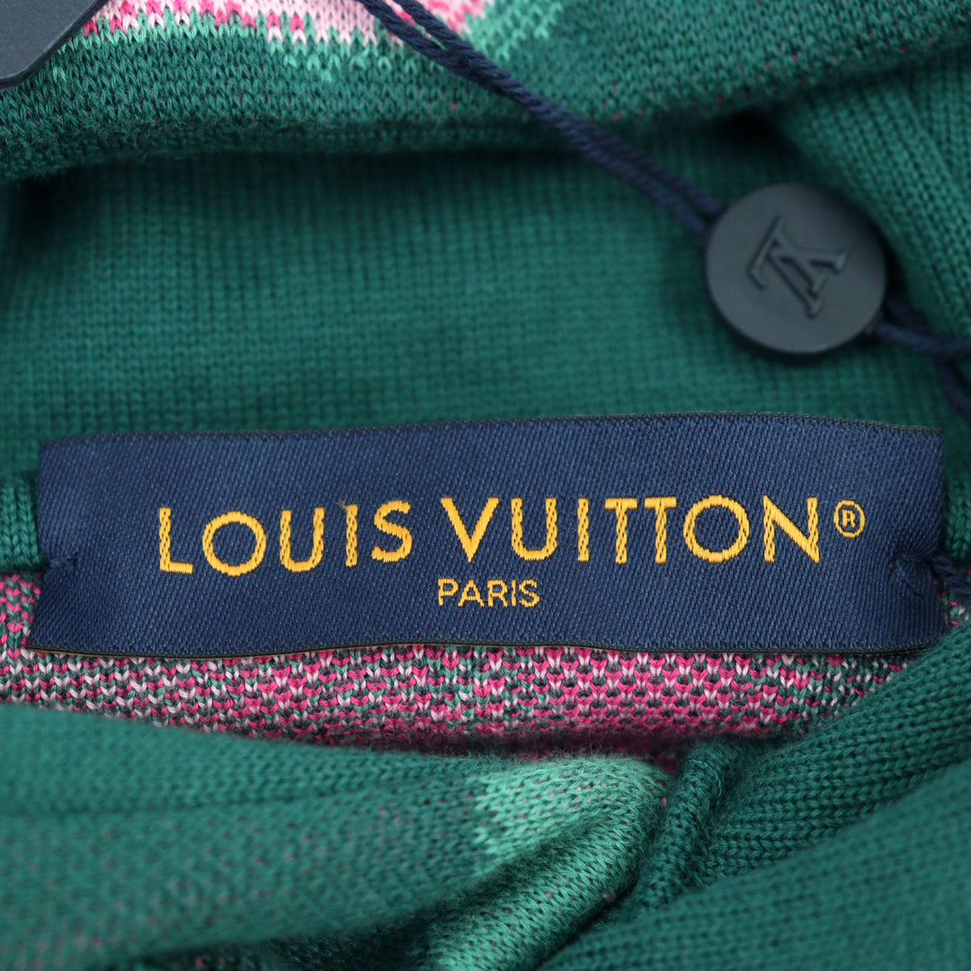 LOUIS VUITTON Hoodie HPN33W Main: 100% cotton Green type Pink all-over pattern mens M Used Authentic