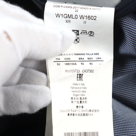 EMPORIO ARMANI suit Outer: 100% virgin wool, Lining: 56% viscose, Lining: 44% acetate, Part: 100% viscose Navy M LINE mens 50 Used Authentic