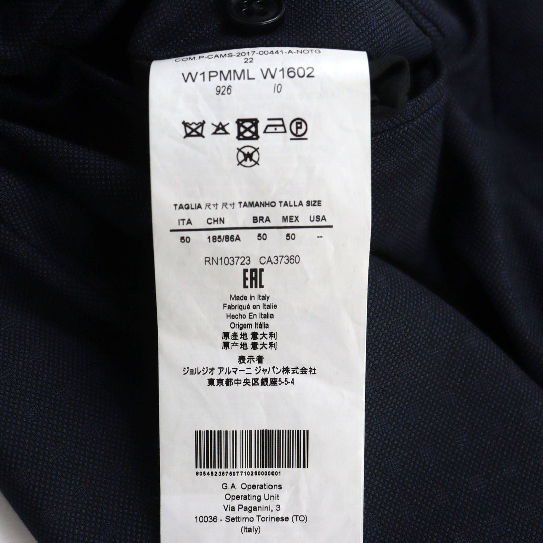 EMPORIO ARMANI suit Outer: 100% virgin wool, Lining: 56% viscose, Lining: 44% acetate, Part: 100% viscose Navy M LINE mens 50 Used Authentic