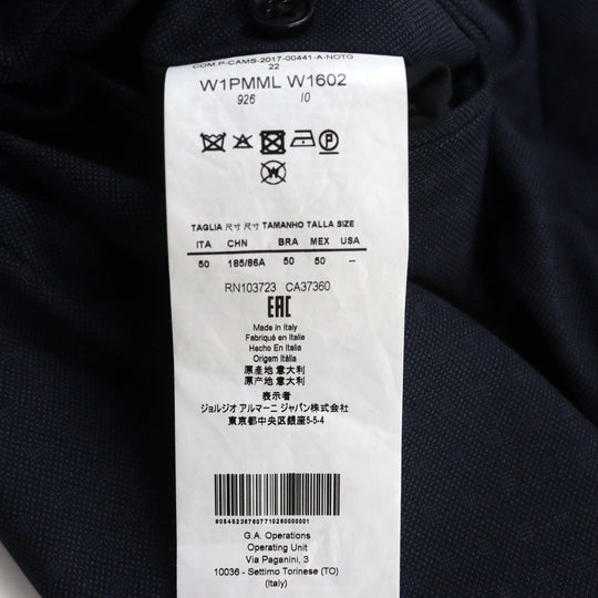 EMPORIO ARMANI suit Outer: 100% virgin wool, Lining: 56% viscose, Lining: 44% acetate, Part: 100% viscose Navy M LINE mens 50 Used Authentic