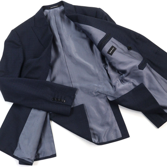 EMPORIO ARMANI suit Outer: 100% virgin wool, Lining: 56% viscose, Lining: 44% acetate, Part: 100% viscose Navy M LINE mens 50 Used Authentic
