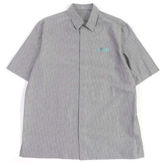 Dior HOMME Short sleeve shirt 193C545G5566 Main: 100% silk gray mens 39 Used Authentic