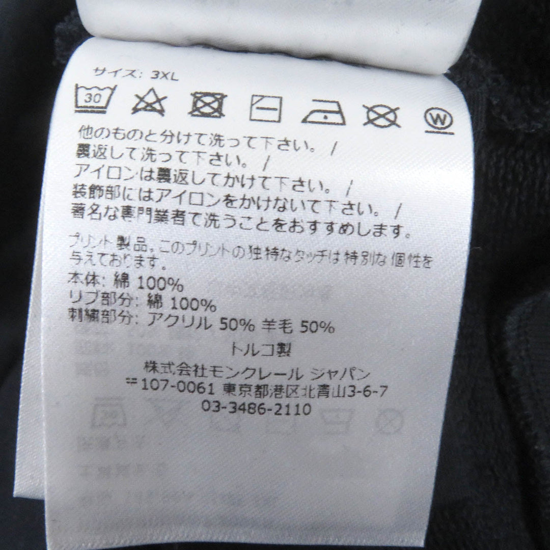 MONCLER sweat Main: 100% cotton, some parts: 50% acrylic, some parts: 50% wool Navy SWEAT SHIRT mens XXL Used Authentic