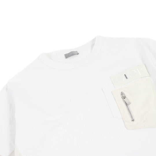 Dior HOMME Short sleeve T-shirt 213J669A0554 Main: 100% cotton, part: 100% nylon, part: 100% polyester white mens M Used Authentic