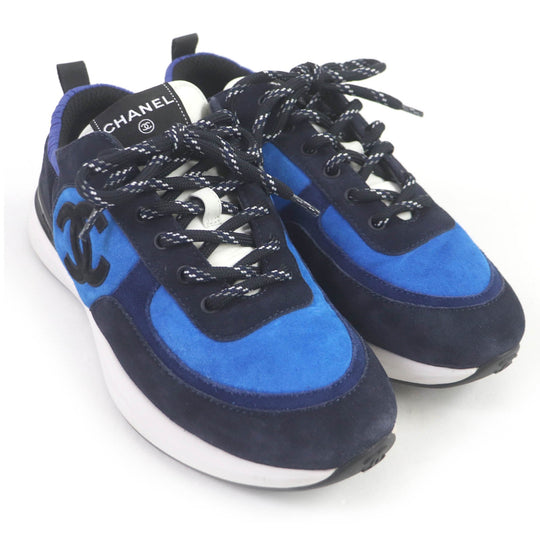 CHANEL Low cut sneakers G38484 Part: suede leather blue mens 41 Used Authentic
