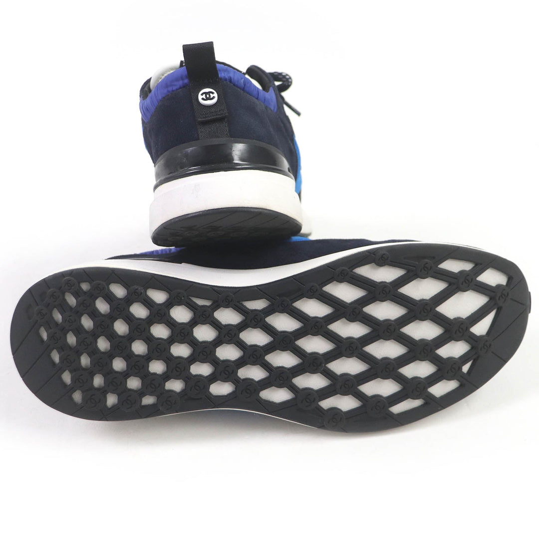 CHANEL Low cut sneakers G38484 Part: suede leather blue mens 41 Used Authentic