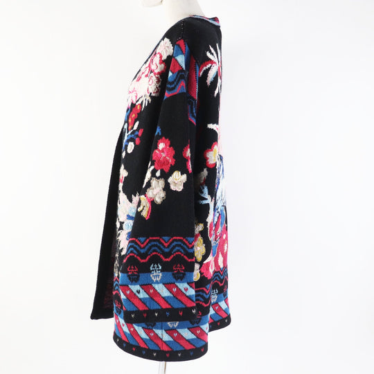Christian Dior cardigan 244G23AM335 Main: 100% wool, Part: 100% cotton black multi Toile de Joy Cardigan Women S Used Authentic