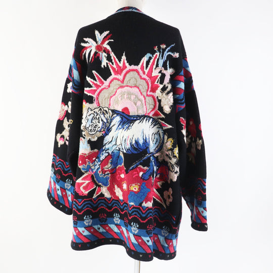 Christian Dior cardigan 244G23AM335 Main: 100% wool, Part: 100% cotton black multi Toile de Joy Cardigan Women S Used Authentic