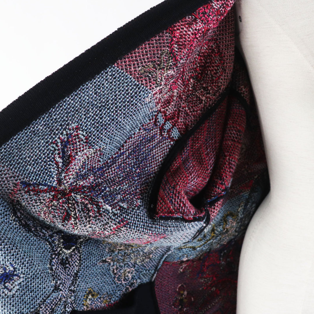 Christian Dior cardigan 244G23AM335 Main: 100% wool, Part: 100% cotton black multi Toile de Joy Cardigan Women S Used Authentic